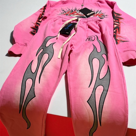 Pink Hellstar brainwashed Hoodie & Sweatpants - Picture 1 of 7